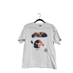 BAPE A Bathing Ape Tie-Dye Camo Ape Head Logo T-Shirt Size M – White Streetwear
